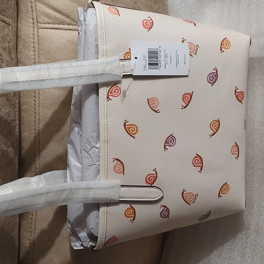 NWT “Snail Print” Small City Tote Bag - Picture 3 of 9